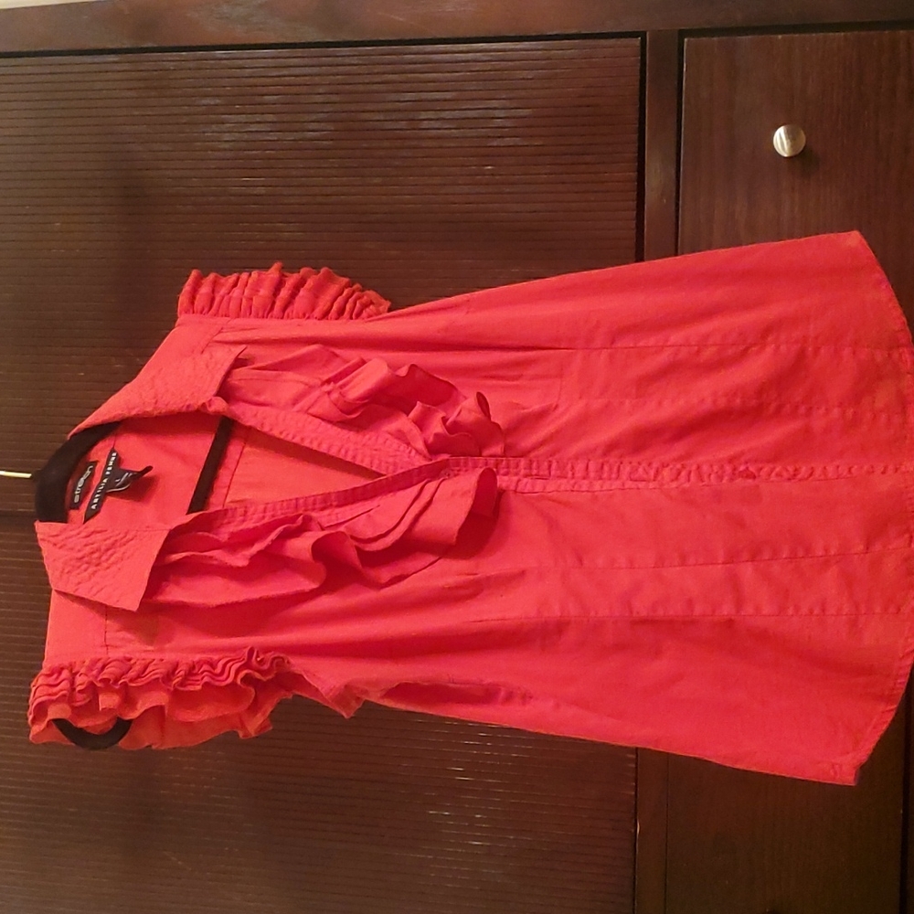 Ruffle button down shirt